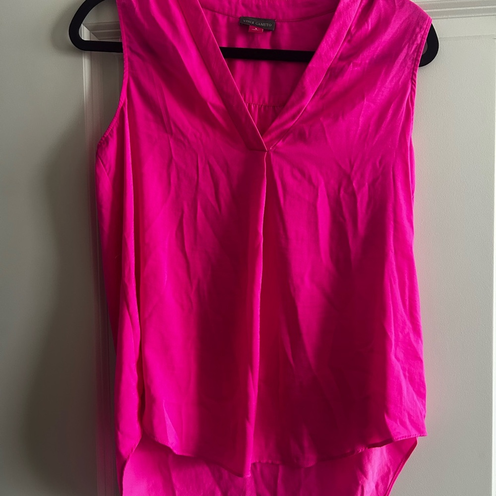 Vince Camuto Pink Asymmetrical Sleeveless Blouse